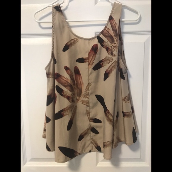 Silk feather print tank - Picture 2 of 3